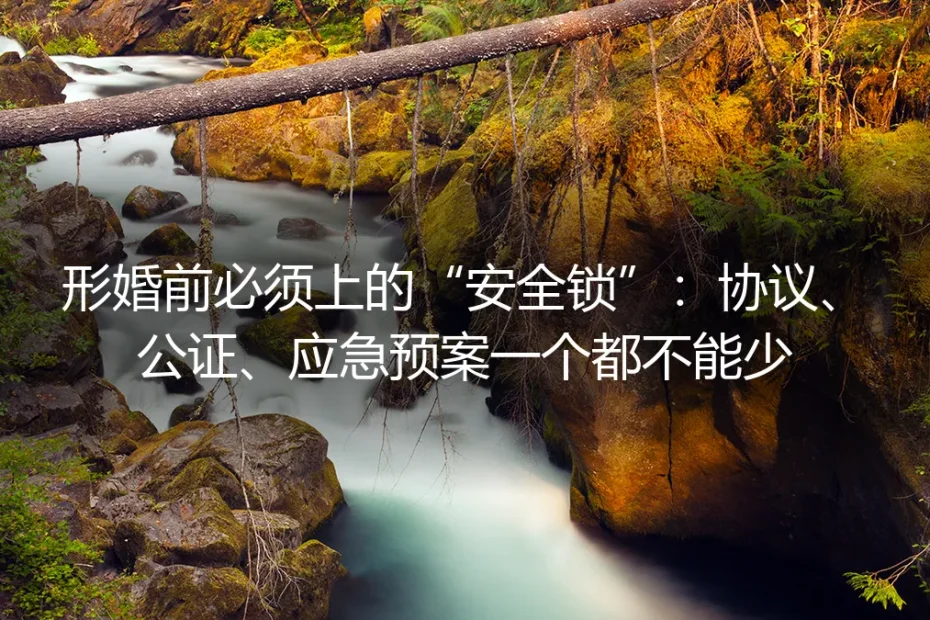 形婚前必须上的“安全锁”:协议、公证、应急预案一个都不能少