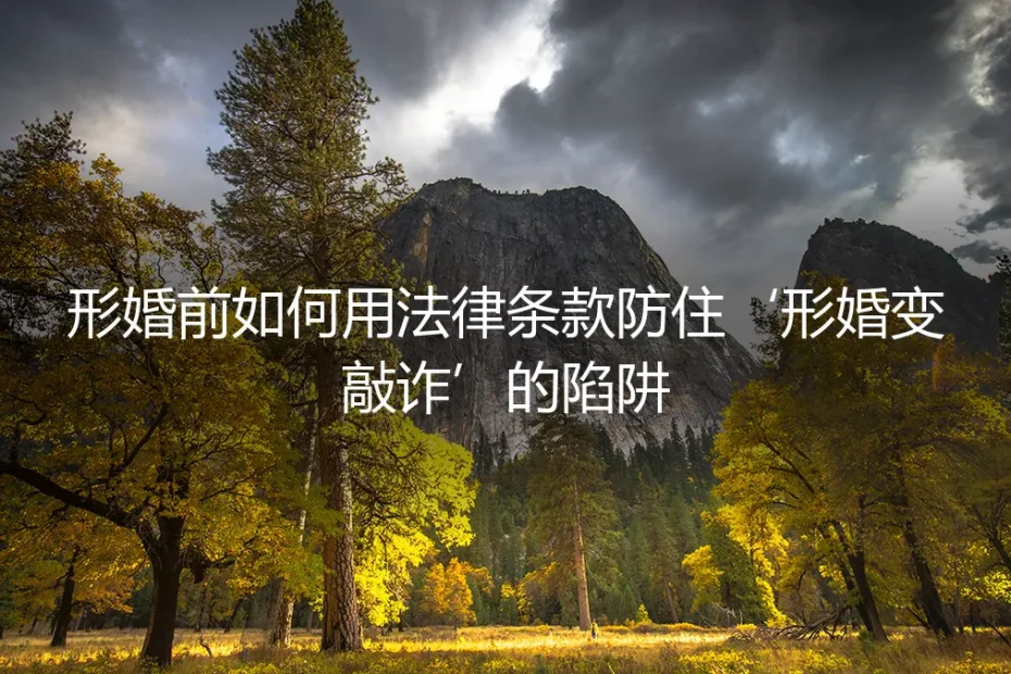 形婚前如何用法律条款防住“形婚变敲诈”的陷阱：保姆级实操避坑指南