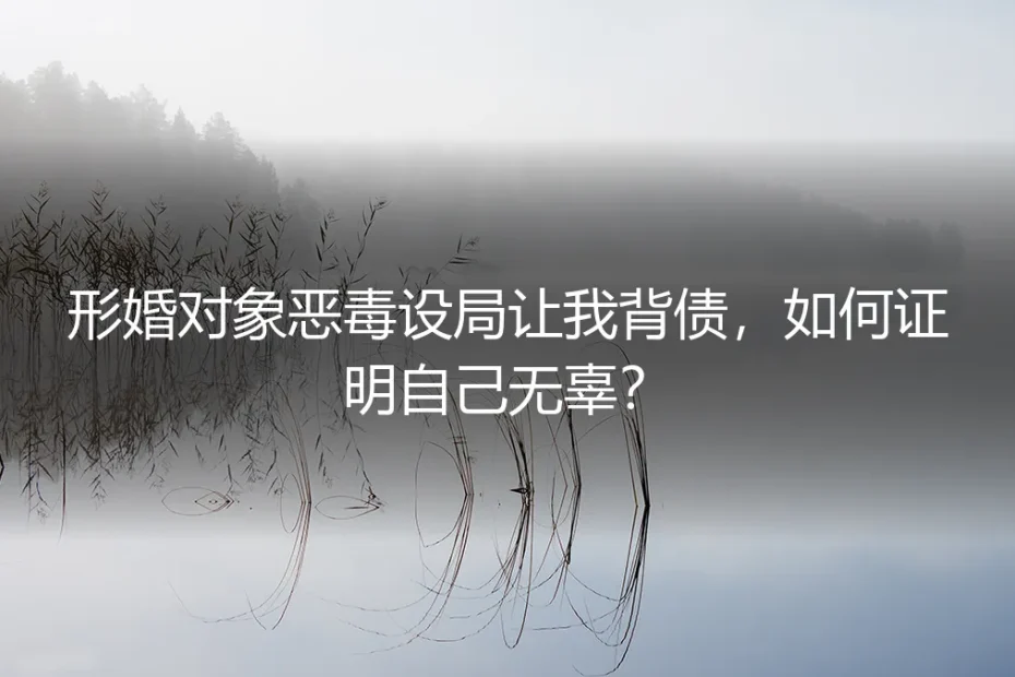 形婚对象恶毒设局让我背债,如何证明自己无辜?