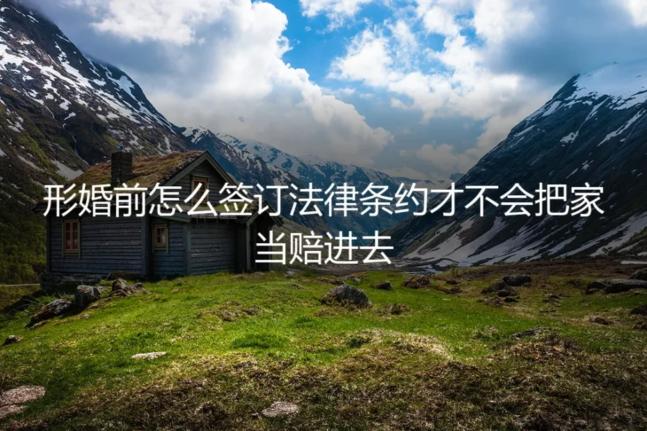 形婚前怎么签订法律条约才不会把家当赔进去？保姆级实操避坑指南
